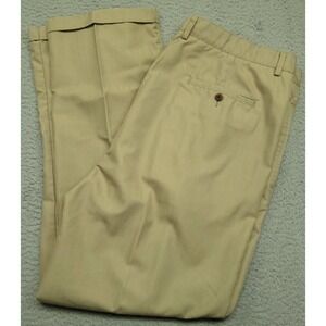 Caribbean Joe Men's 40x32 (40.5x31.5) Pants Cuffed Pleated Striped Khaki